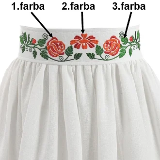 Výšivka na pase zástery Emília